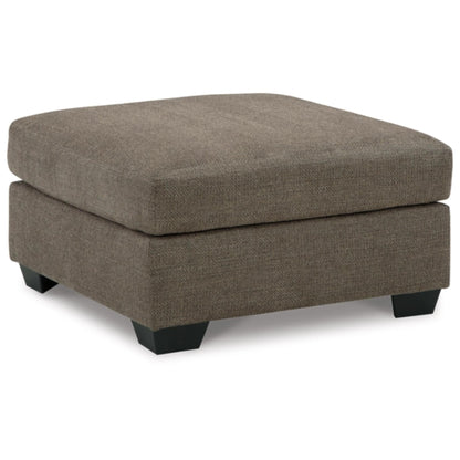 Mahoney Oversized Accent Ottoman - Pebble / Chocolate