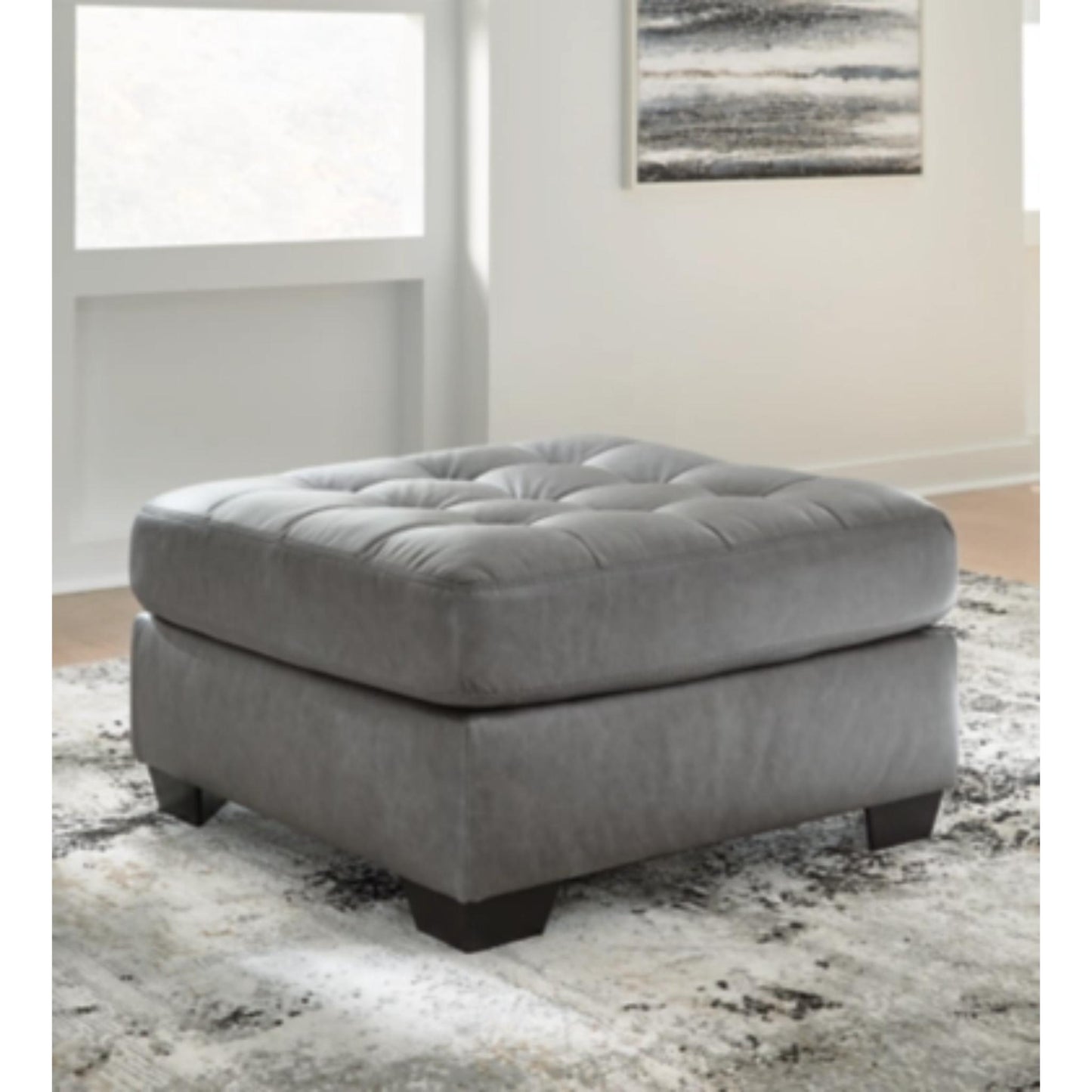 Clairette Court Oversized Accent Ottoman - Alloy
