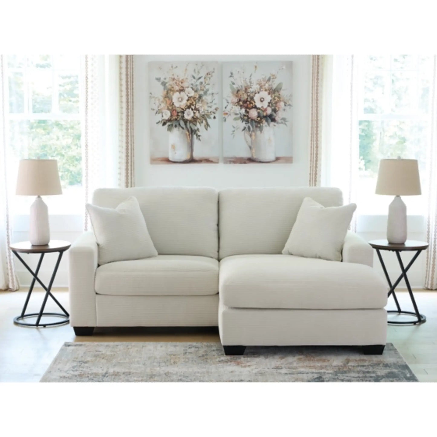 Greenbriar Sofa Chaise - Ivory / Smoke