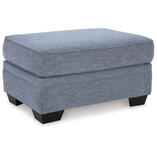 Carissa Manor Ottoman - Denim