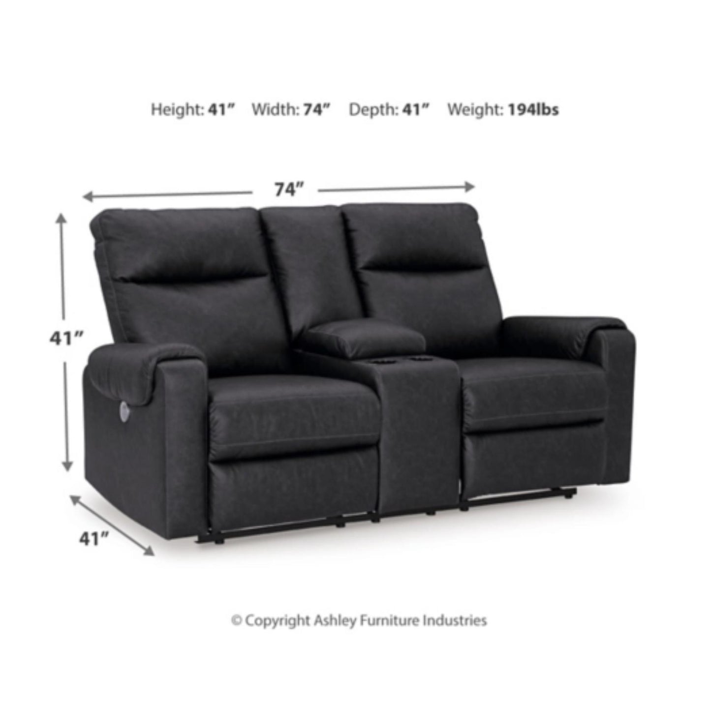 Axtellton DBL REC PWR Loveseat w/Console