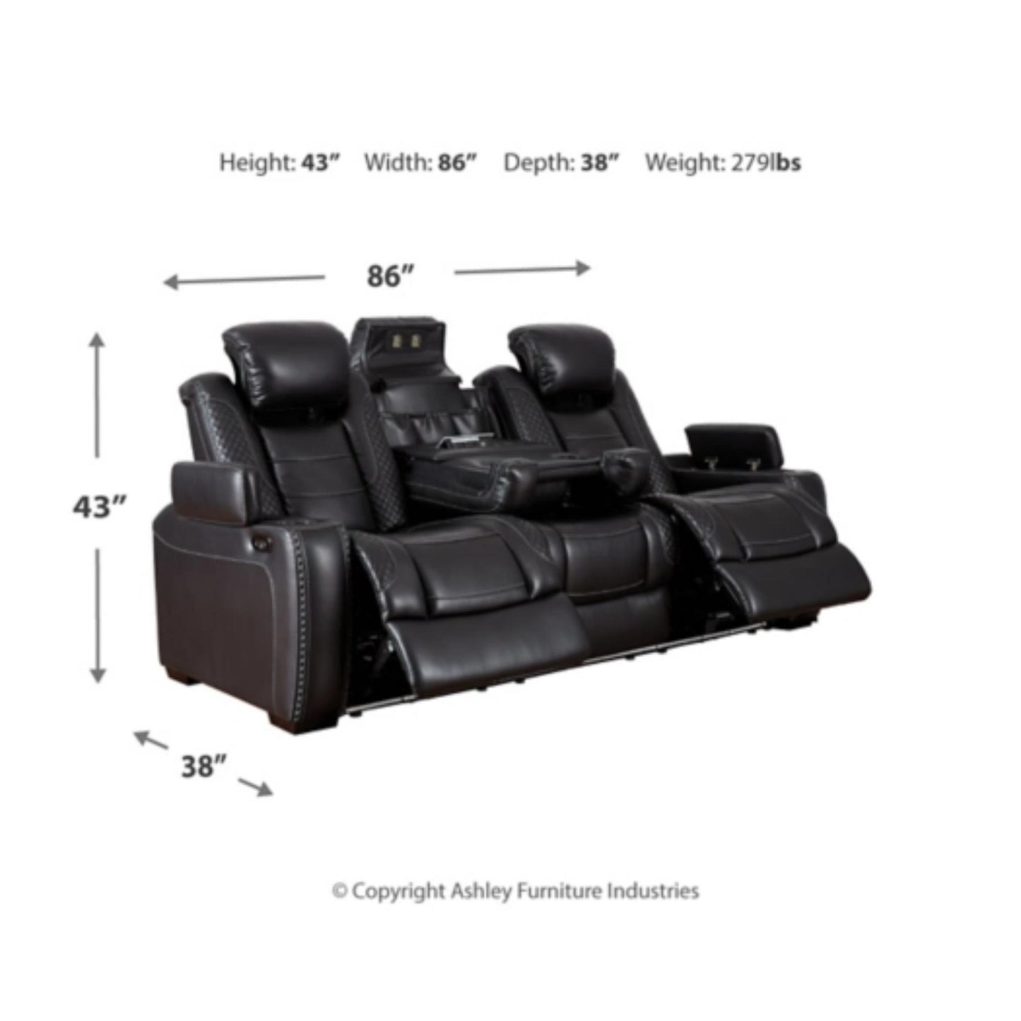 Party Time PWR REC Sofa with ADJ Headrest