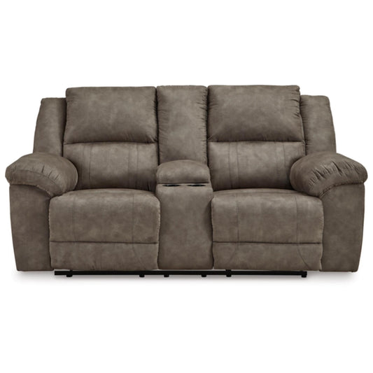 Laresview Manual Rec Loveseat w/Console - Fossil