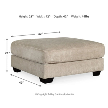 Ardsley Oversized Accent Ottoman - Pewter