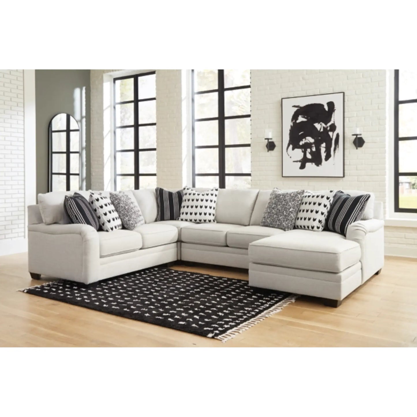 Huntsworth 4-Piece Sectional with Chaise - Dove Gray
