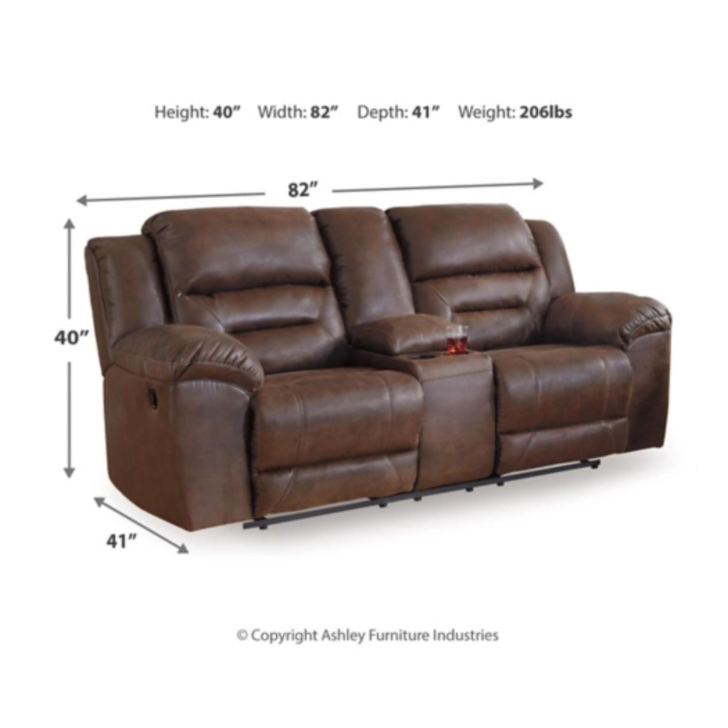 Stoneland DBL Rec Loveseat w/Console