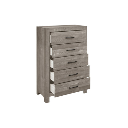 Urban Twin 6pc Bedroom Set - 1534NPGY - White / Grey / Rustic Brown / Natural