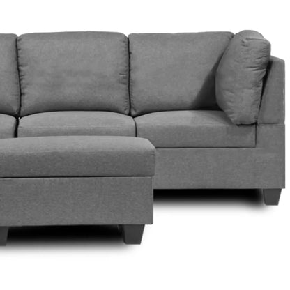 Julia Grey Fabric Reversible  Sectional