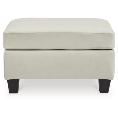 Genoa Ottoman - Coconut / Steel
