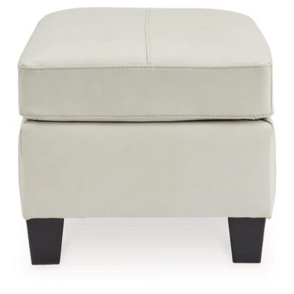 Genoa Ottoman - Coconut / Steel