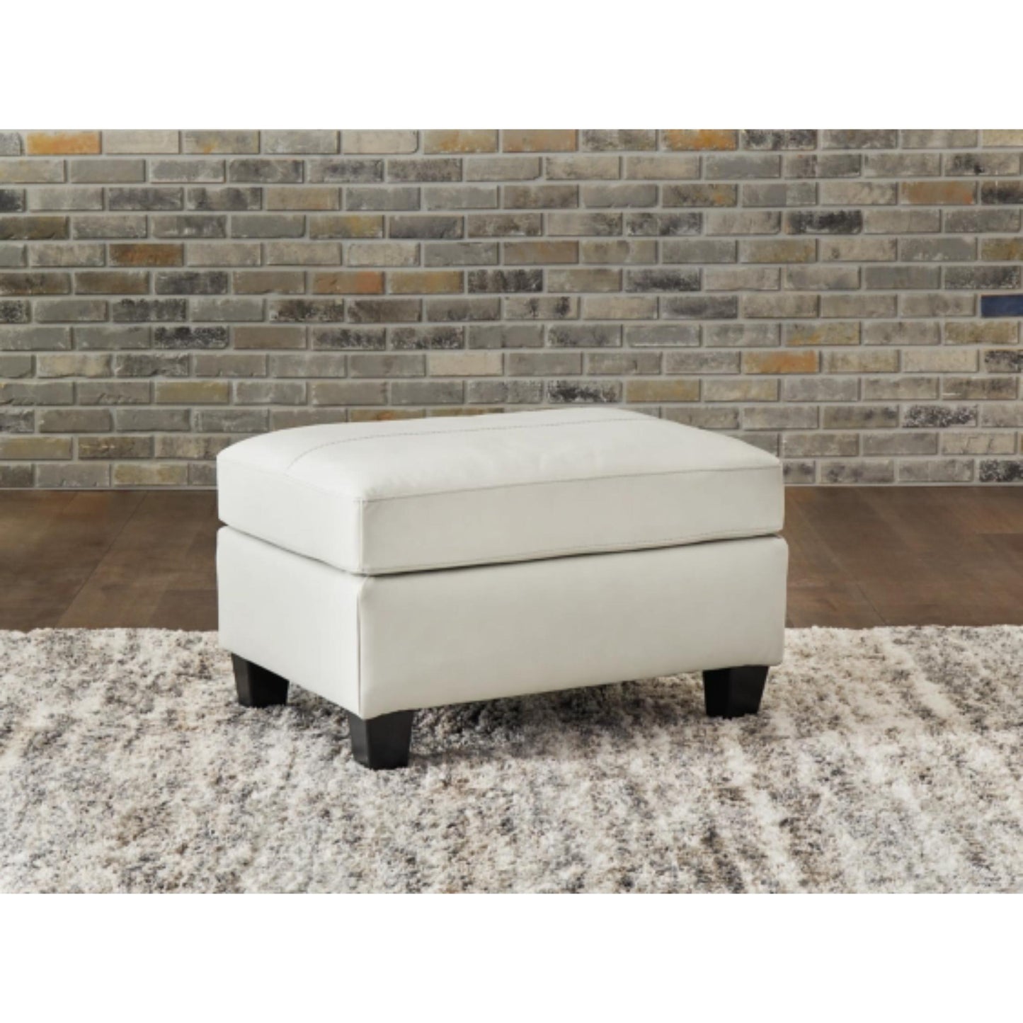 Genoa Ottoman - Coconut / Steel