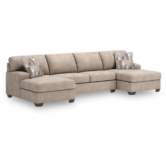 Seyler Lane 3-Piece Sectional with Double Chaise By Ashley - Hemp