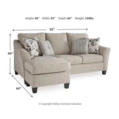 Abney Sofa Chaise - Driftwood