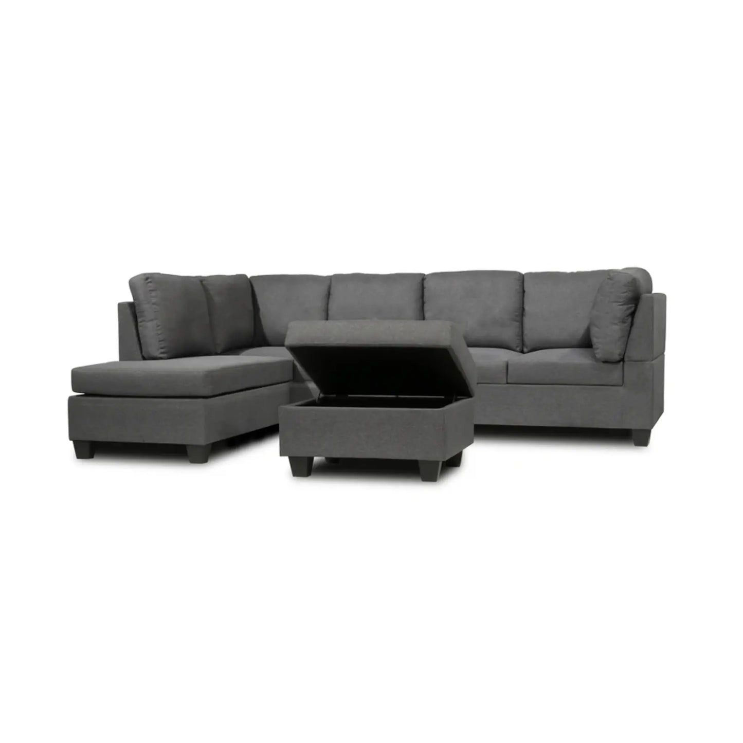 Julia Grey Fabric Reversible  Sectional