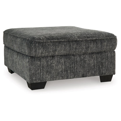 Lonoke Oversized Accent Ottoman - Gunmetal / Parchment