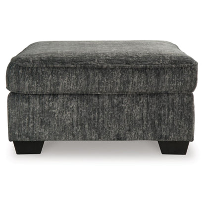 Lonoke Oversized Accent Ottoman - Gunmetal / Parchment