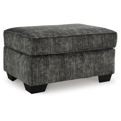 Lonoke Ottoman - Gunmetal / Parchment