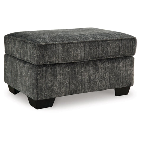 Lonoke Ottoman - Gunmetal / Parchment