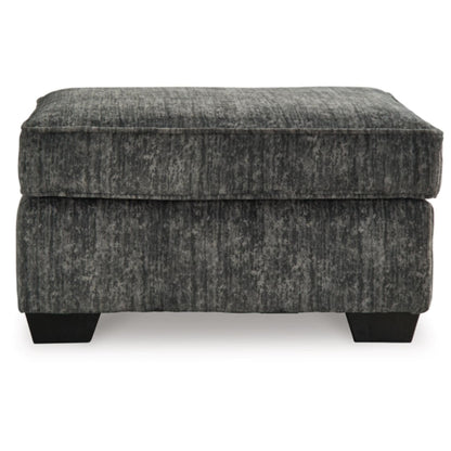 Lonoke Ottoman - Gunmetal / Parchment