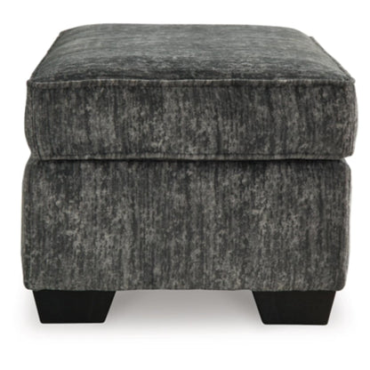 Lonoke Ottoman - Gunmetal / Parchment