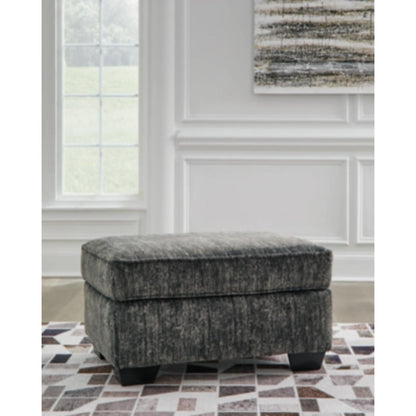 Lonoke Ottoman - Gunmetal / Parchment