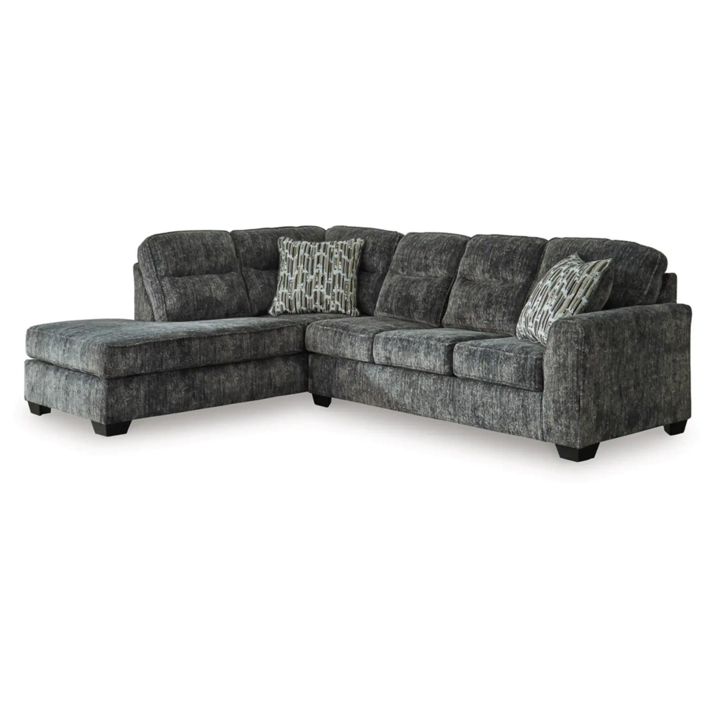 Lonoke 2-Piece Sectional with Chaise By Ashley - Gunmetal