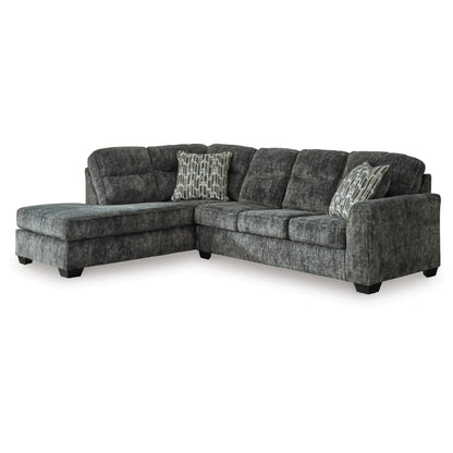 Lonoke 2-Piece Sectional with Chaise By Ashley - Gunmetal