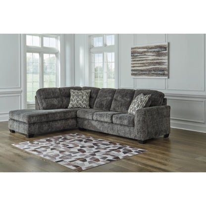 Lonoke 2-Piece Sectional with Chaise By Ashley - Gunmetal