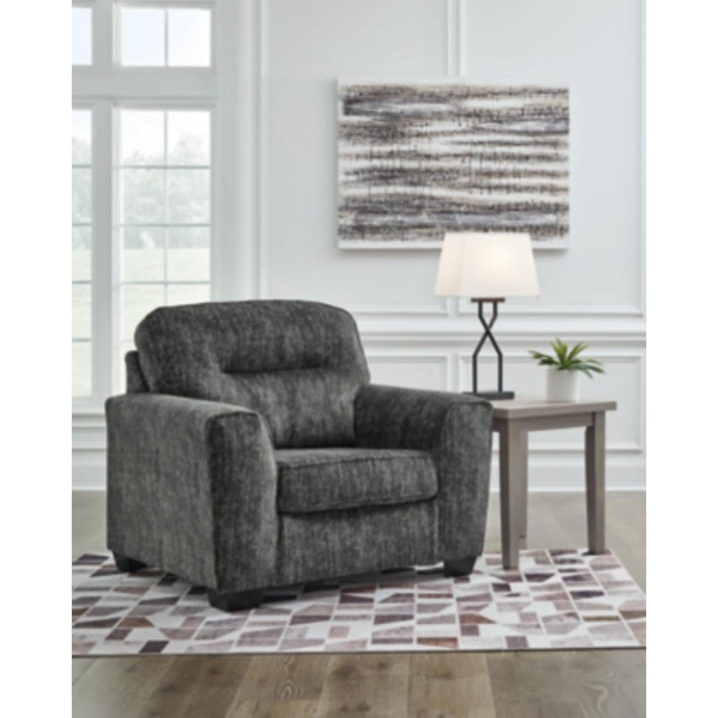 Lonoke Chair and a Half - Gunmetal / Parchment