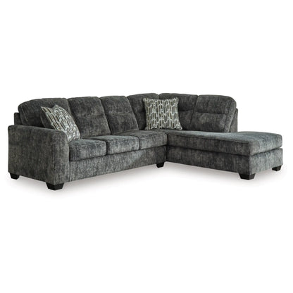 Lonoke 2-Piece Sectional with Chaise By Ashley - Gunmetal
