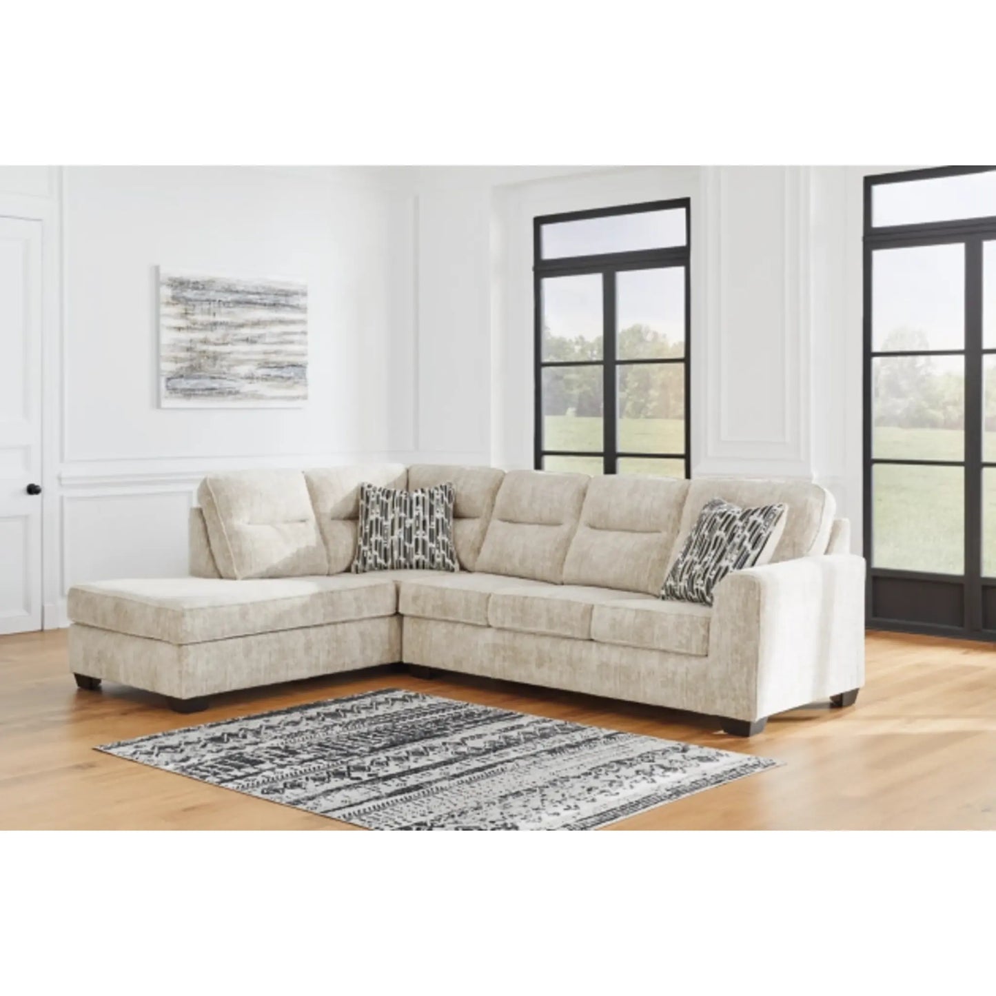 Lonoke-Parchment 2-Piece Sectional with Chaise By Ashley