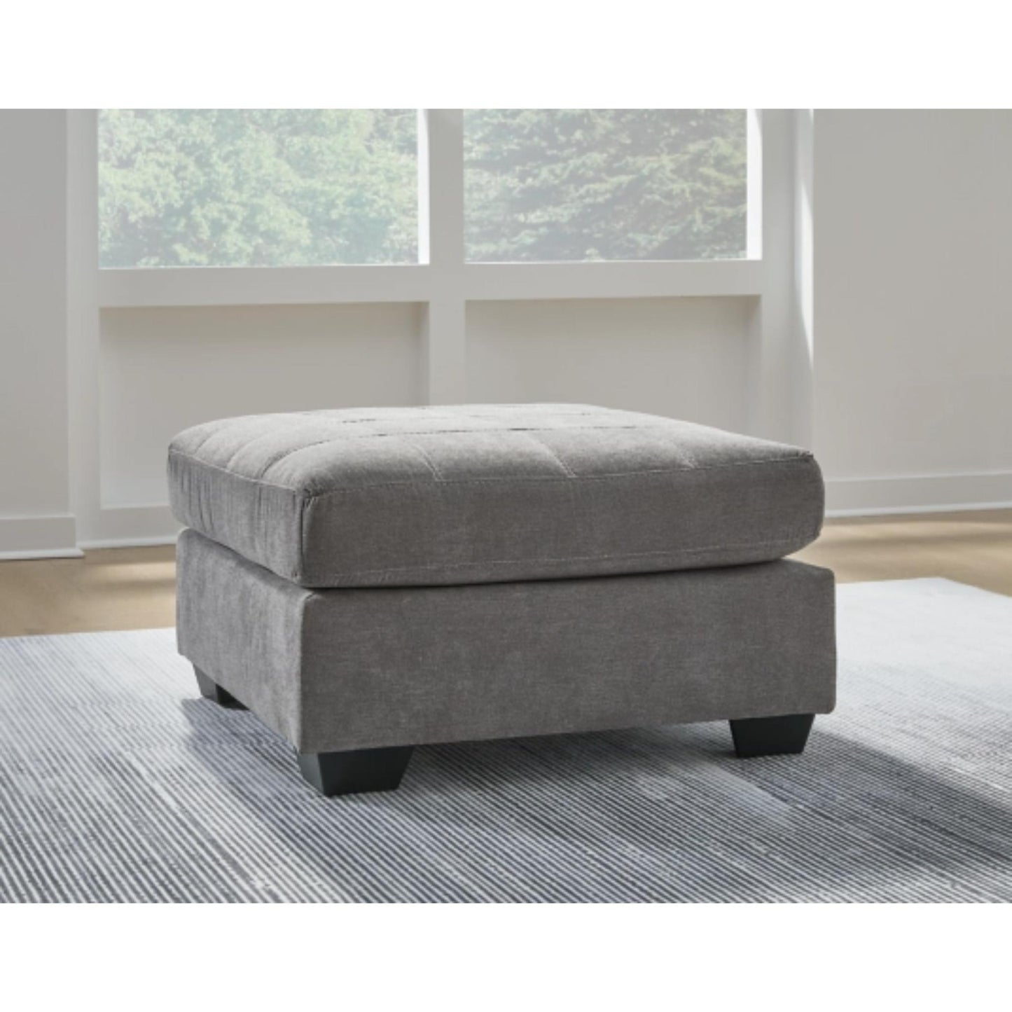 Marleton Oversized Accent Ottoman - Grey / Denim