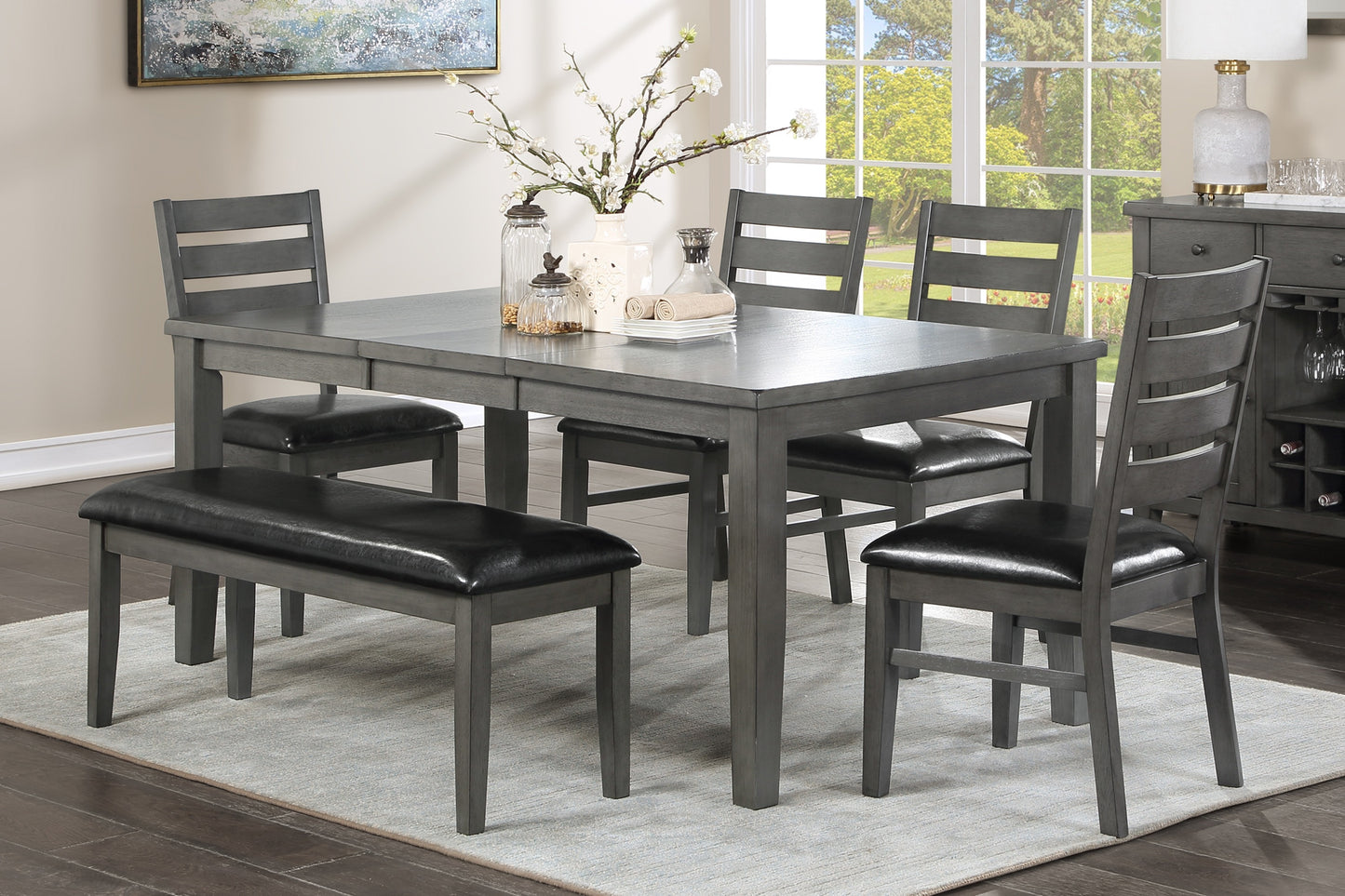 Nashua 6-Piece Dining Set with Self-Storing Extension Leaf