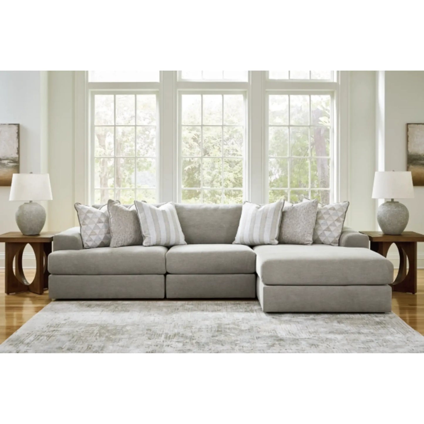 Avaliyah 3-Piece Modular Sectional with Chaise - Ash