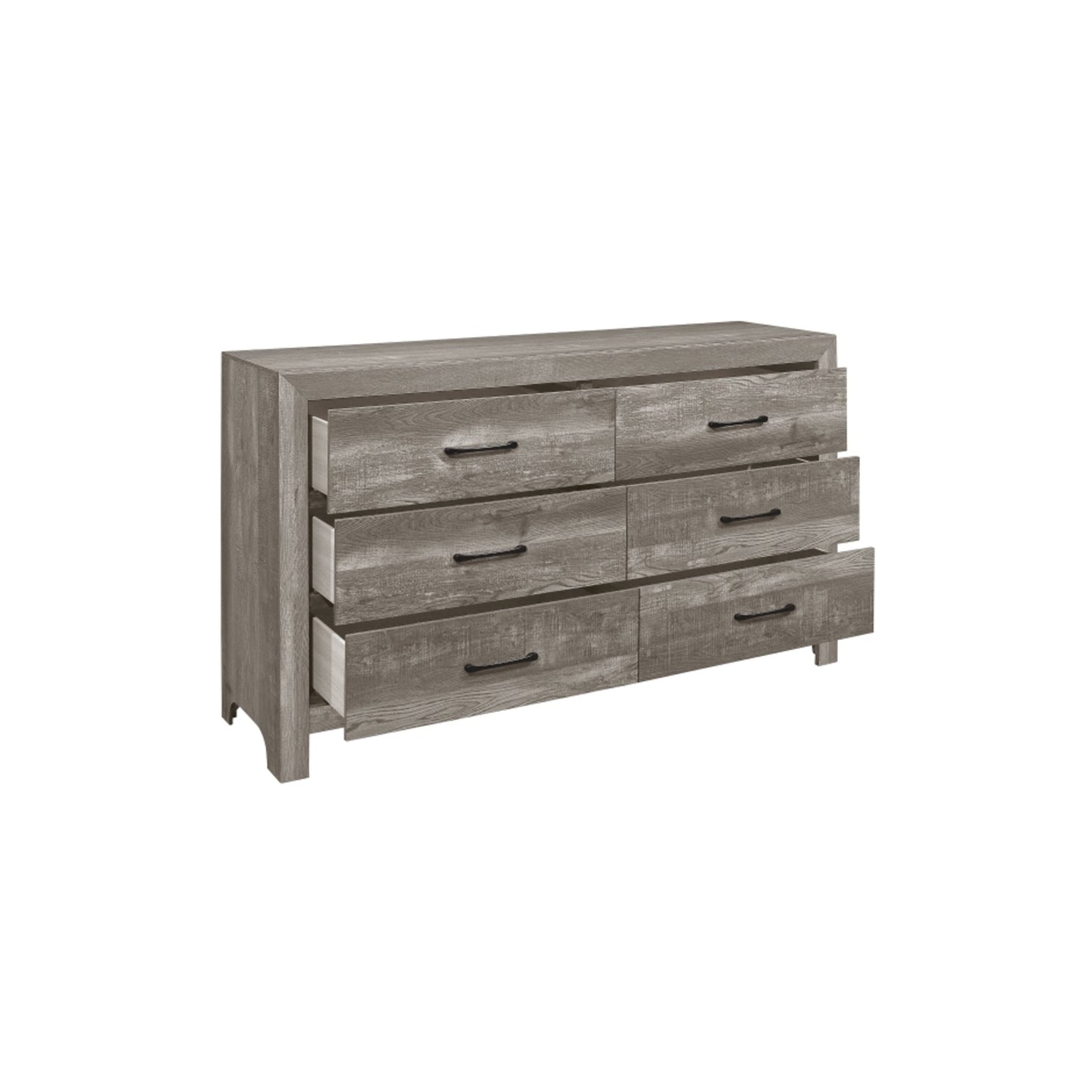 Urban Twin 6pc Bedroom Set - 1534NPGY - White / Grey / Rustic Brown / Natural