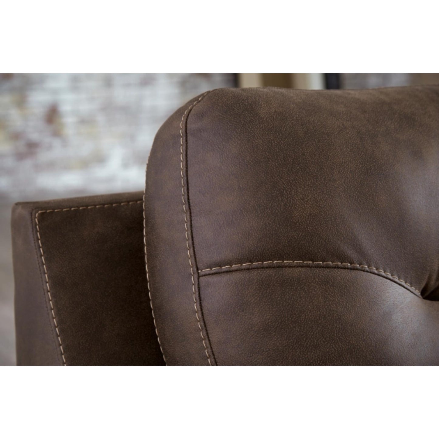 Maderla Walnut 2-Piece Sectional with Chaise