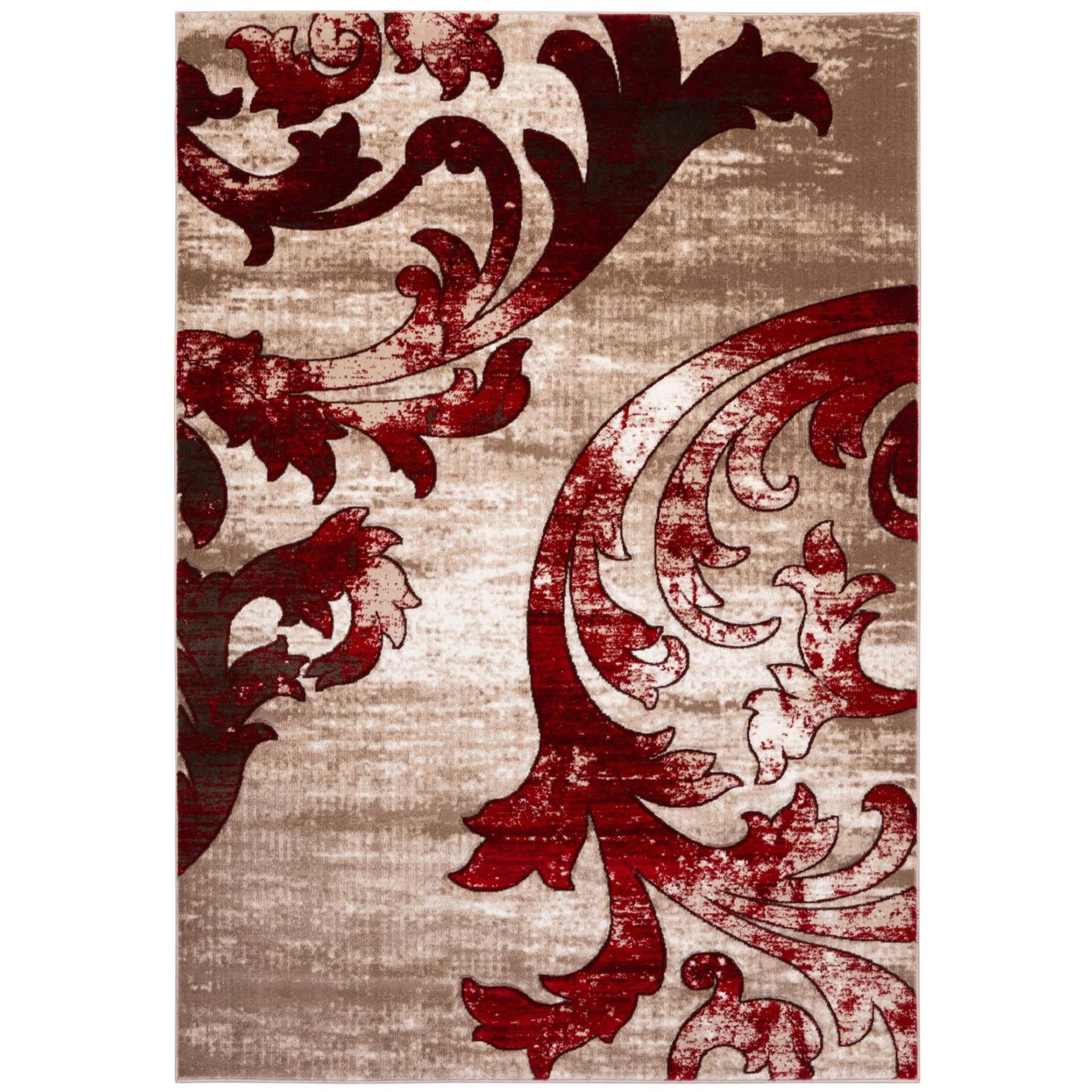 AREA RUG M- 4205 - Grey - Navy / Grey - Red / Cream - Red