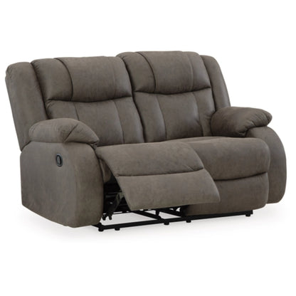 First Base Manual Reclining Loveseat - Gunmetal