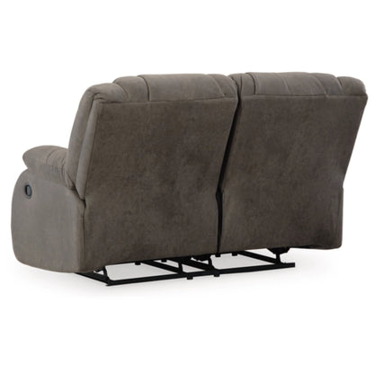 First Base Manual Reclining Loveseat - Gunmetal