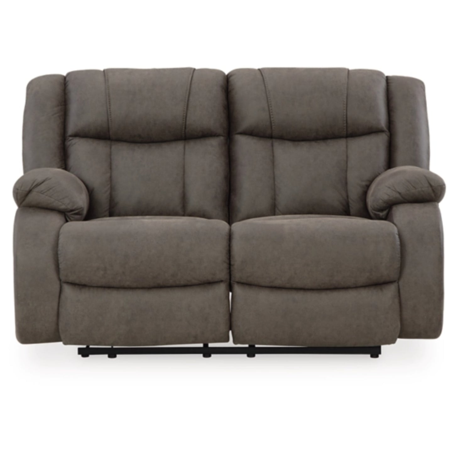 First Base Manual Reclining Loveseat - Gunmetal