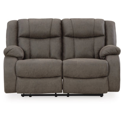 First Base Manual Reclining Loveseat - Gunmetal