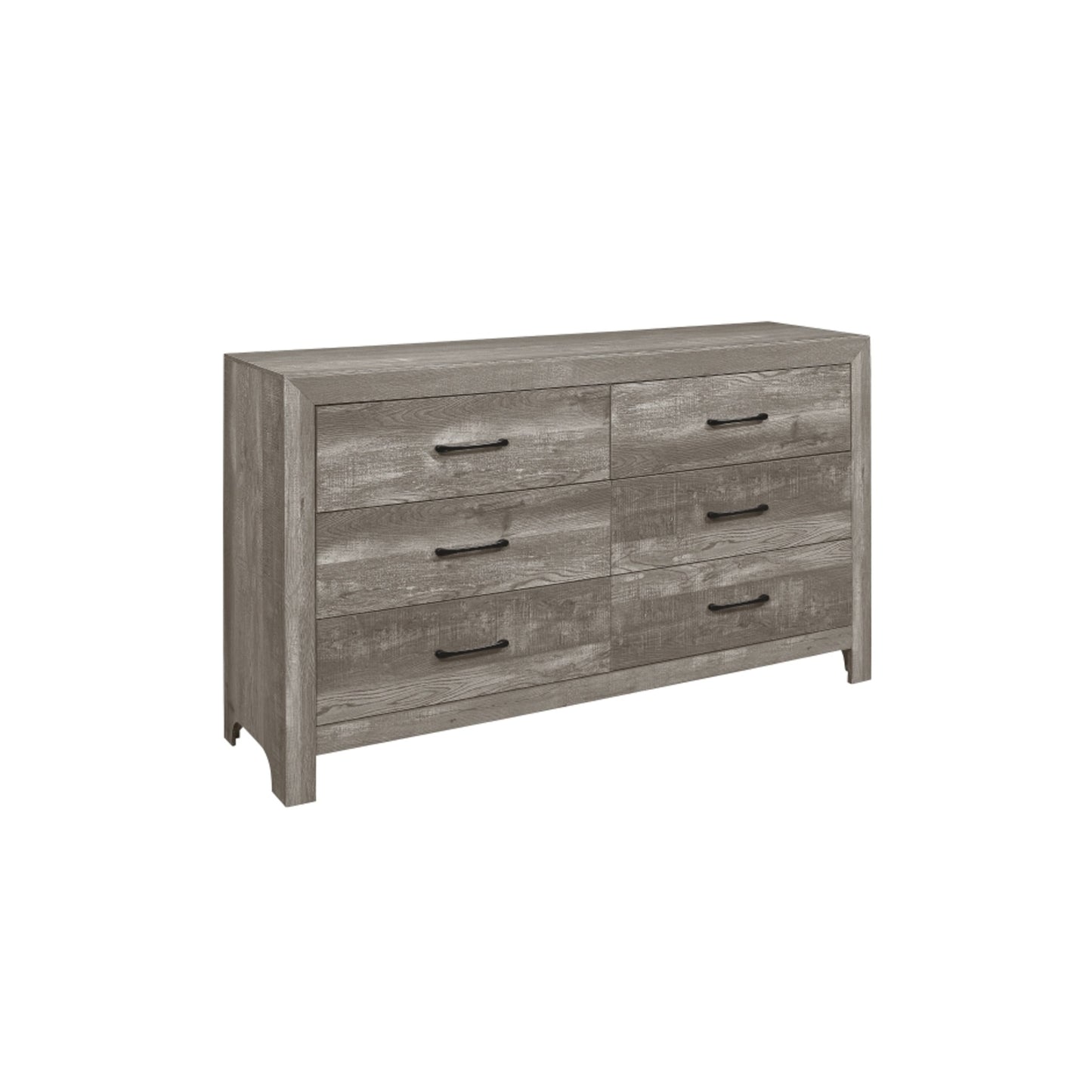 Urban Twin 6pc Bedroom Set - 1534NPGY - White / Grey / Rustic Brown / Natural