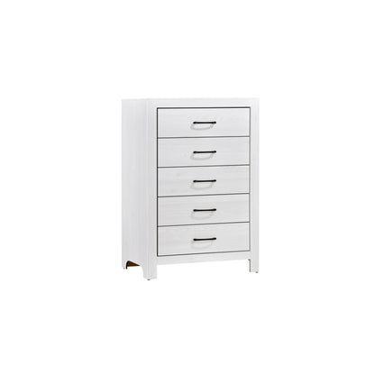 Pearl Luxe King 6pc Bedroom Set - 1534WH - White / Grey / Rustic Brown / Natural