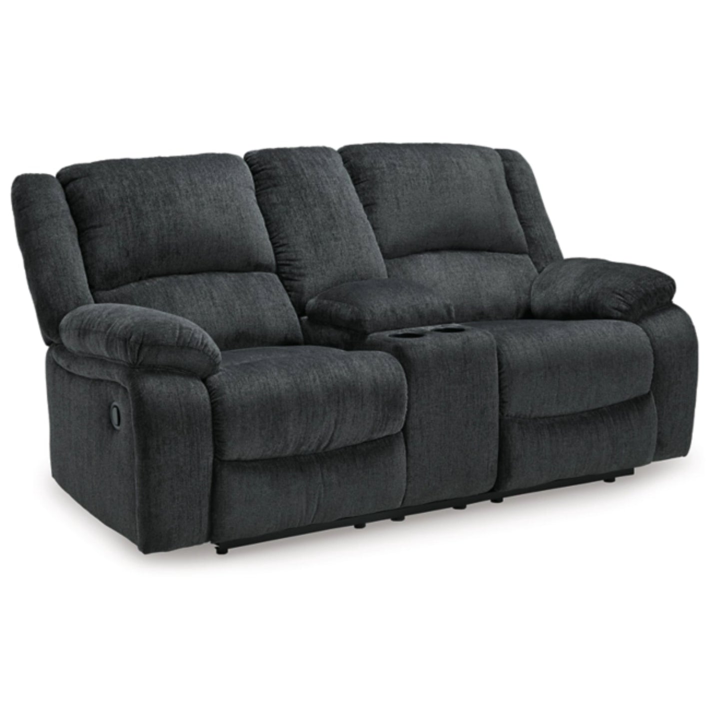 Draycoll Manual Rec Loveseat w/Console - Slate