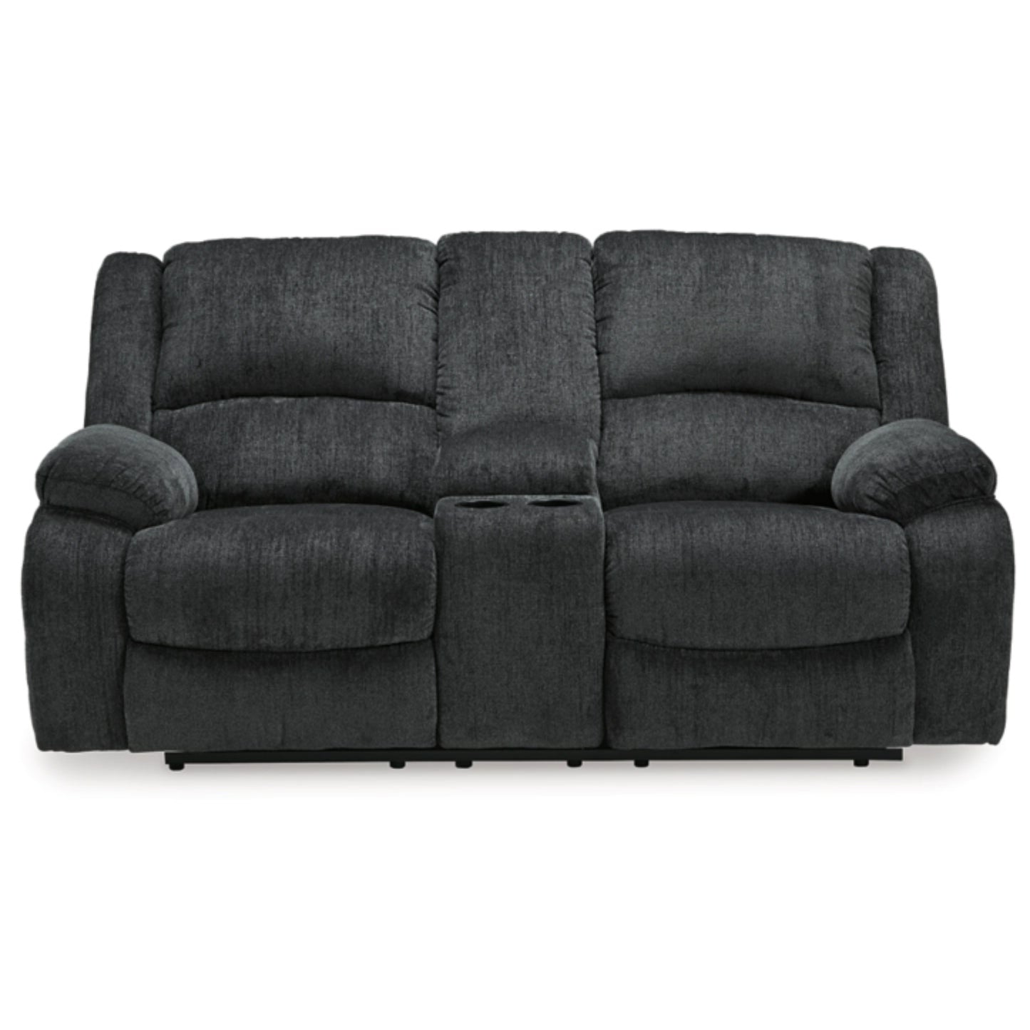 Draycoll Manual Rec Loveseat w/Console - Slate