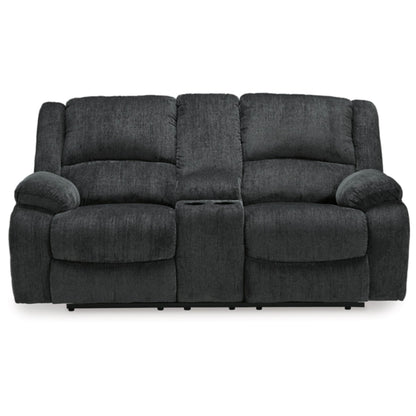 Draycoll Manual Rec Loveseat w/Console - Slate