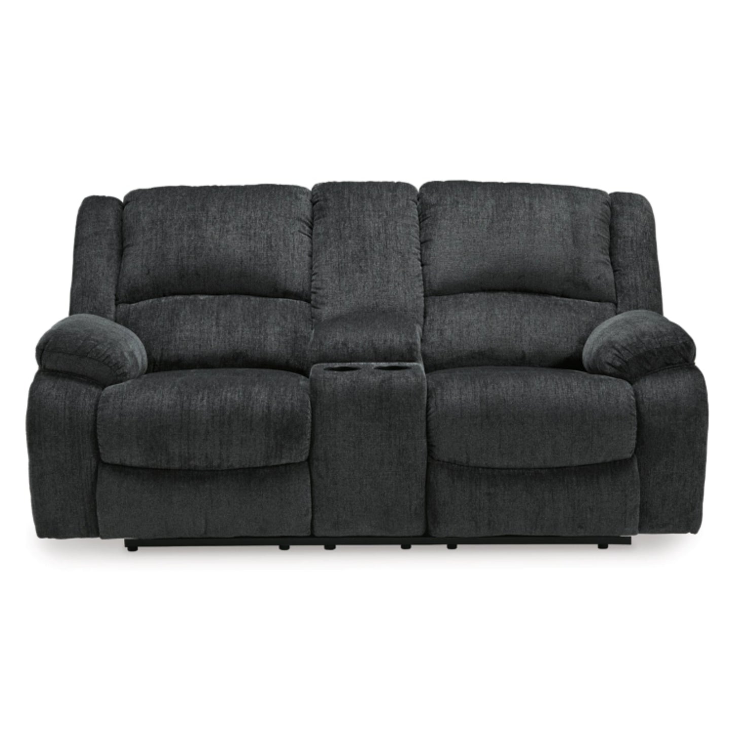 Draycoll DBL REC Power Loveseat w/Console - Slate