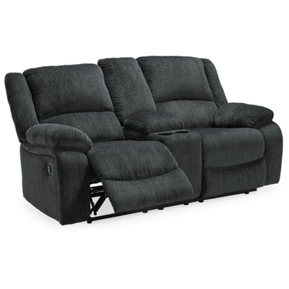 Draycoll Manual Rec Loveseat w/Console - Slate