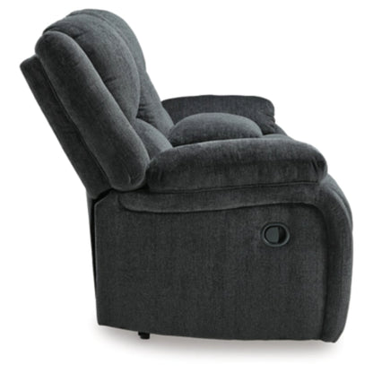 Draycoll Manual Rec Loveseat w/Console - Slate