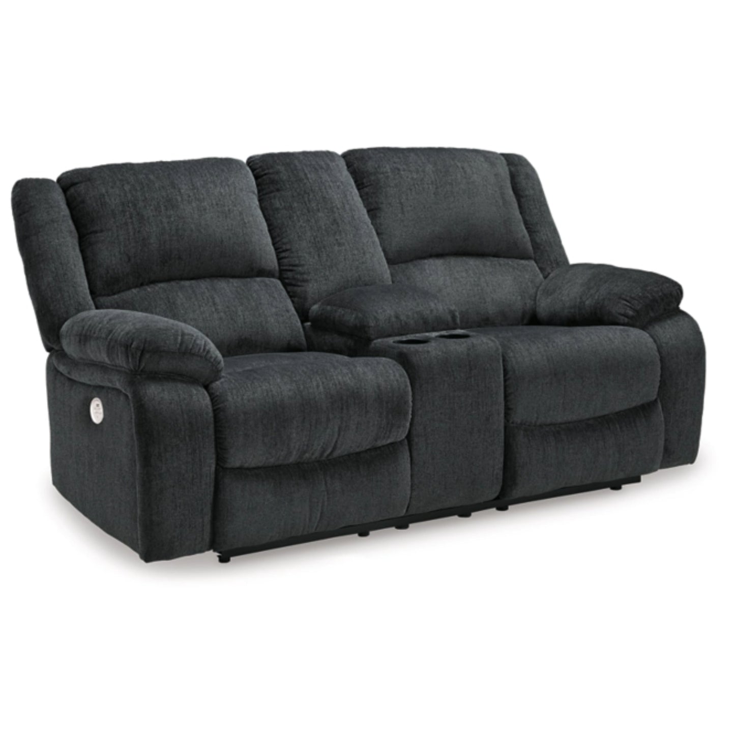Draycoll DBL REC Power Loveseat w/Console - Slate